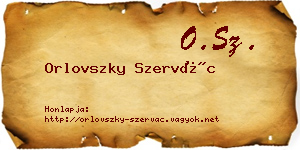 Orlovszky Szervác névjegykártya